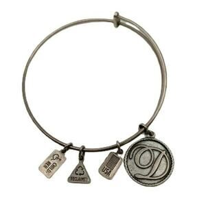 Initial D Charm Bangle Bracelet Silver Tone Adjustable Wind and Fire Jewelry USA